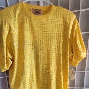 Vintage Gene Bis Long T-Shirt Sequinned Top, S